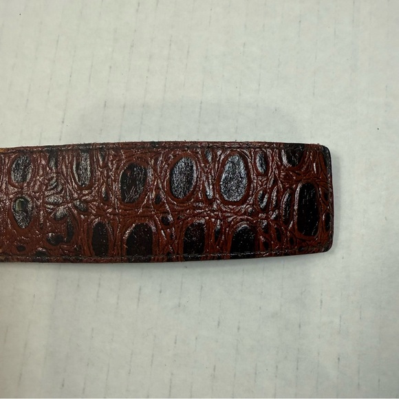 Vintage Moods by Kronos Brown Leather Belt with Brass Buckle Size Medium - Picture 4 of 9